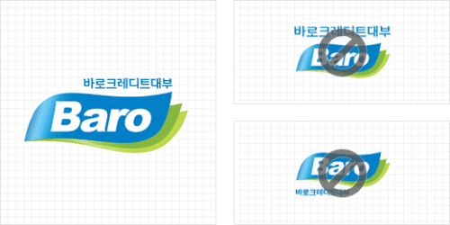 바로 CI를 크게, 바로크레디트 대부 국문 타이틀은 로고 위로, 로고 기준 오른쪽정렬 전체 가로값 70% 정도
