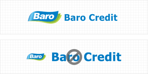 로고와 'Baro Credit' 텍스트를 높이값을 가운데로 맞추어 정렬한다